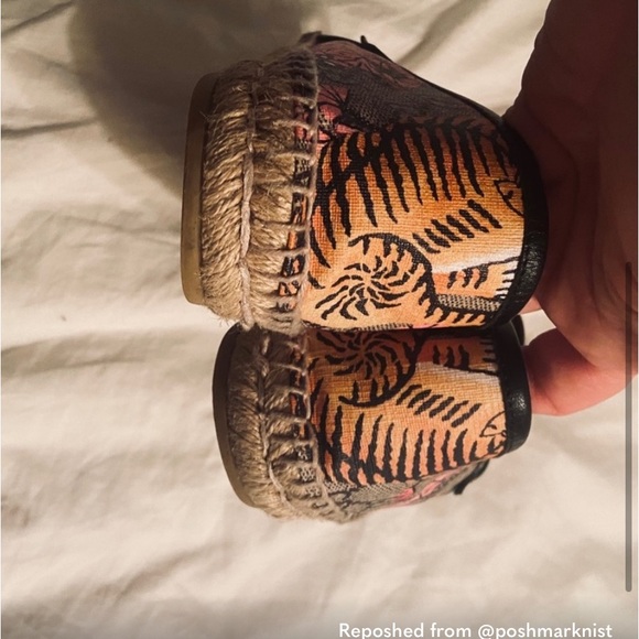 Gucci Tiger Bengal Gg Coated Canvas Espadrille Loafer Flats, good condition! - Picture 3 of 7